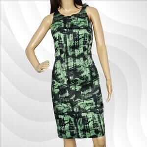 2/$50 Jay Godfrey NWT Green & Black Sleeveless Dress Size 8 | Chic & Modern